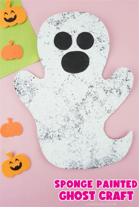 Halloween Sponge Painted Ghost Craft I Heart Crafty Things