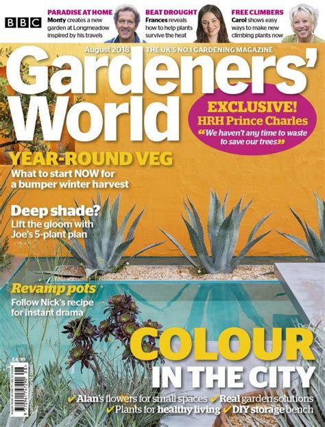 Bbc Gardeners World Magazine August Buy Back Issues Single Copies Gardening