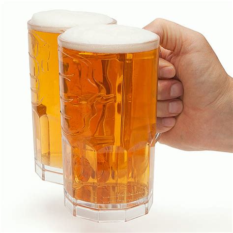 Two Fisted Drinker Beer Mug Clear 32 Oz Capacity T For Beer Lover