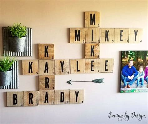 Diy Scrabble Wall Tiles Rustic Wood Wall Decor For Your Home