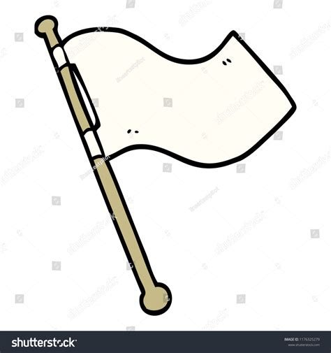 Cartoon Doodle White Flag Waving Stock Vector Royalty Free 1176325279