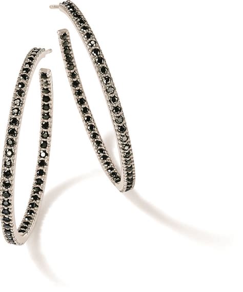 Inside Outside Hoop Earrings Are All Aglitter With The Dark Sparkle Of