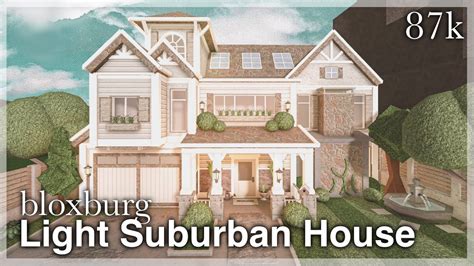 Bloxburg Light Suburban House Speedbuild Exterior Youtube