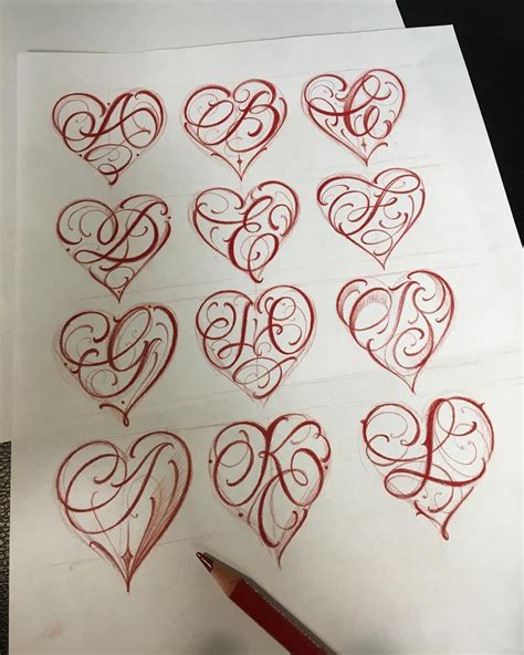 Risultati Immagini Per Letter A With Heart Tattoo Hand Lettering