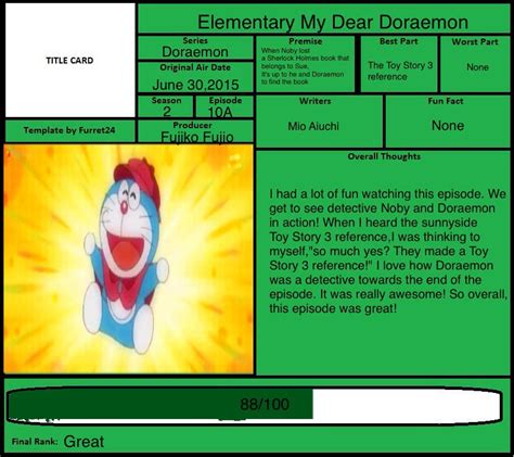 Elementary My Dear Doraemon Review By Doraeartdreams Aspy On Deviantart
