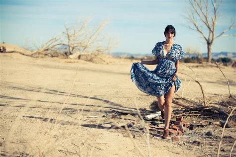 Wallpaper Women Outdoors Sand Blue Dress Photography Beach Sara