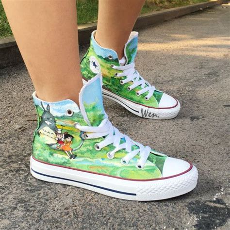 Anime Converse Hand Painted Neighbor Totoro High Top Canvas Shoes