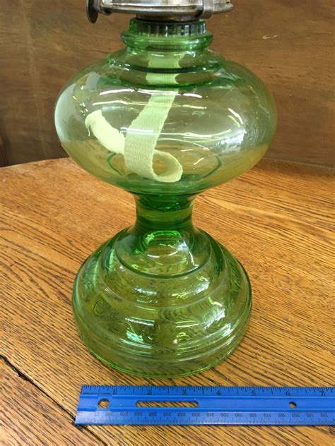 Green Glass Antique Coal Oil Lamp Schmalz Auctions