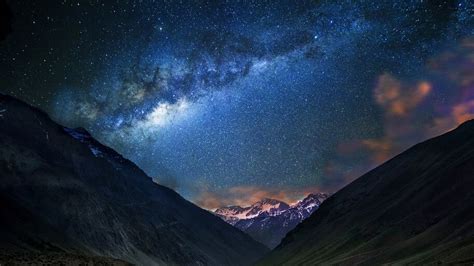 Mountain Landscape Night Sky Stars Milky Way Scenery 4k 4760