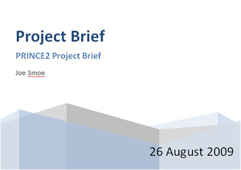 Prince2 Product Brief Prince2 Product Brief Template