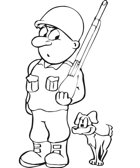 Here we have a nice selection of dogs coloring pages. Dog Coloring Page | Soldier & Dog