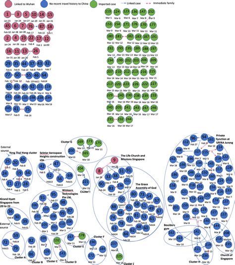 The lone reported community case that added to this. Cluster network of the cases in Singapore for the COVID-19 ...
