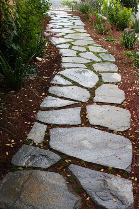 Meandering Flagstone Garden Path Contemporary