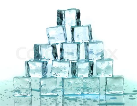 A Stack Of Ice Cubes On A White Stock Image Colourbox