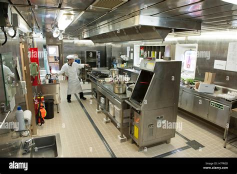 Chef Cooking In Galley On Board A Merchant Ship Stock Photo Alamy