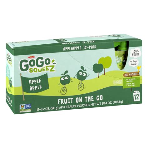 Gogo Squeez Fruit Pouches Apple Apple Squeeze Pouches 12 Ct Walmart