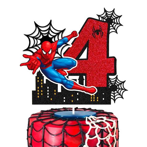 Spider Man Cake Topper 4th Birthday Cake Decoration India Ubuy