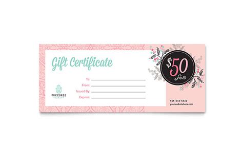 Simply select a template you like and customize within minutes. Massage Gift Certificate Template - Word & Publisher