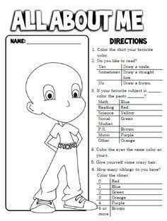 All about me worksheet is perfect for first week of school. creative worksheet on myself for class 2 - Google Search ...