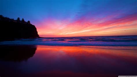 Beautiful Smooth Beach Sunset Ultra Hd Desktop Background