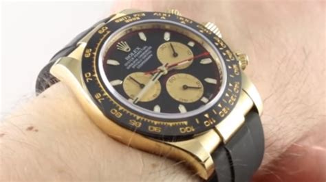 Rolex Daytona Yellow Gold Oysterflex Strap 116518ln Luxury Watch Review