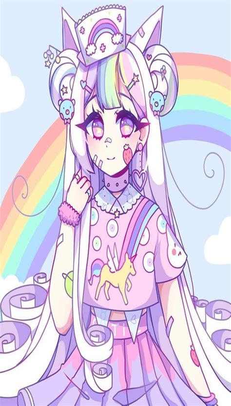 Pastel Rainbow Anime Girl