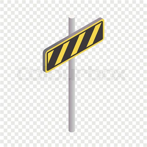 Road Sign Yellow And Black Stripes Icon Stock Vector Colourbox