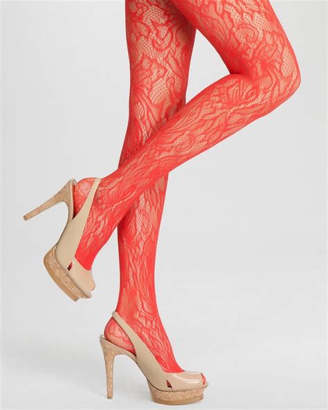 red flower lace lace tights fashion tights