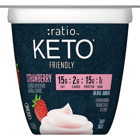 Ratio KETO Yogurt Cultured Dairy Snack Strawberry 5 3oz Cup