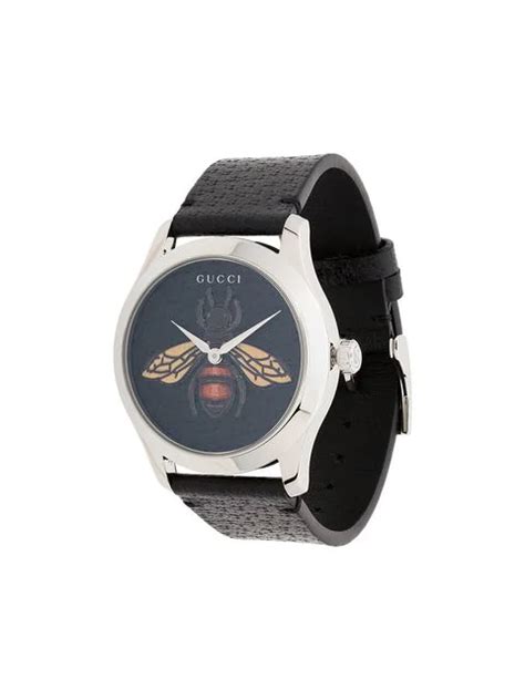 Gucci G Timeless Leather Strap Watch 38mm In Black Modesens