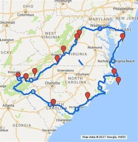 North Carolina Road Trip Rv Road Trip Road Trip Road Trip Map