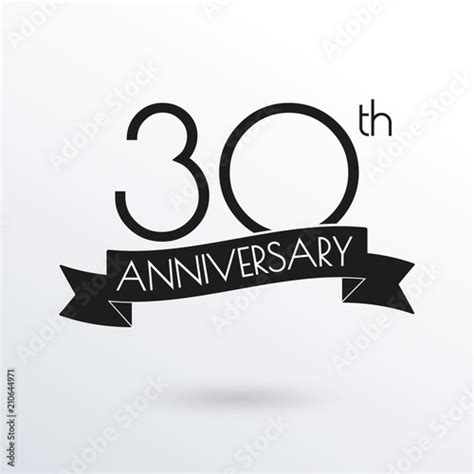 30 Years Anniversary Logo With Ribbon 30th Anniversary Celebration