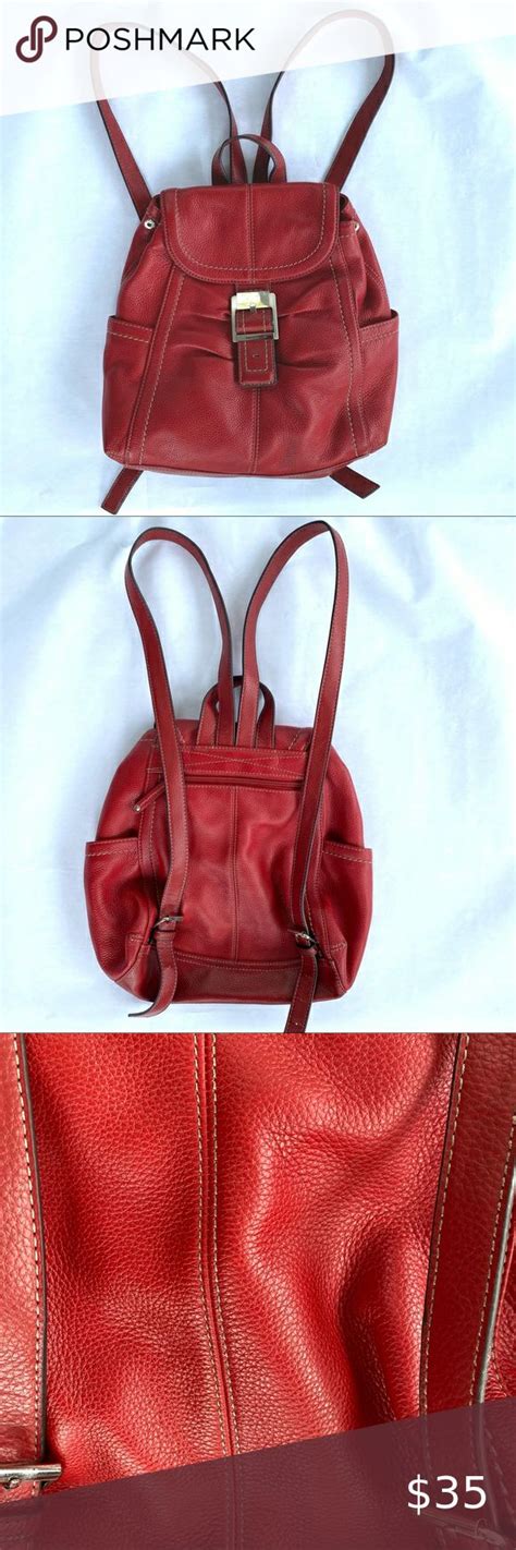 Tignanello Leather Mini Backpack Purse Red Backpack Purse Mini