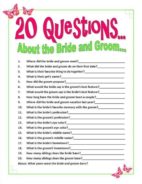 This game should be brief and concise. bridal shower shoe game questions | Bridal shower games ...