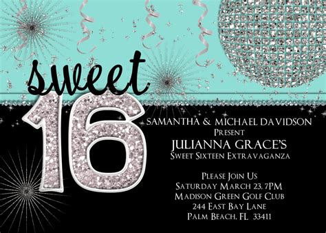 16th Birthday Invitations Free Printable