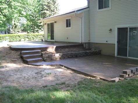 Backyard Awning Concrete Patio With Awning