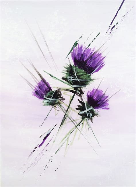 Pin By Boards Galore On Scottish Thistle Art Thistle Painting