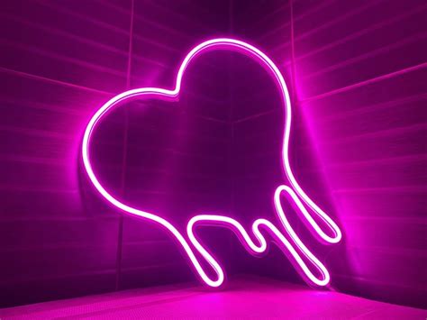 Melted Heart Love Led Home Decoration Custom Neon Wall Decor Etsy