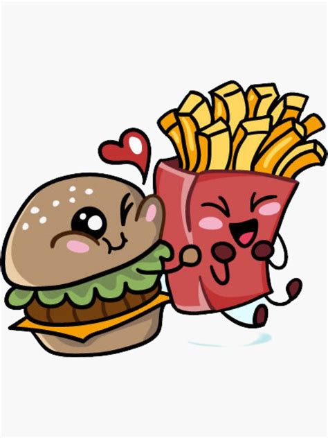 Kawaii Burger Sticker By Dairos Redbubble