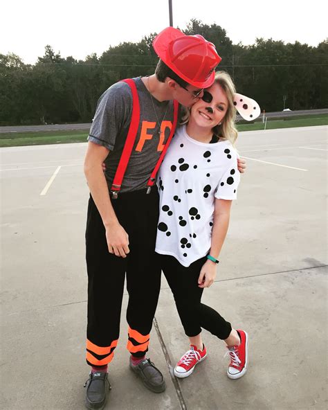 Halloween Couple Costume Firefighter And Dalmatian Couple Halloween