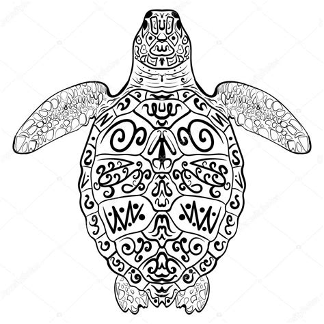 Stylized Vector Decoration Zentangle Turtle Stock Vector Tiverets