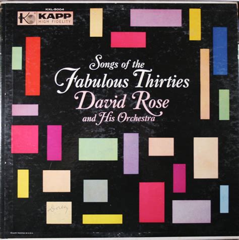 David Rose And His Orchestra Songs Of The Fabulous Thirties 1958 Vinyl Discogs