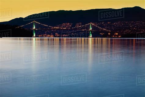 Lions Gate Bridge And Burrard Inlet Vancouver British Columbia