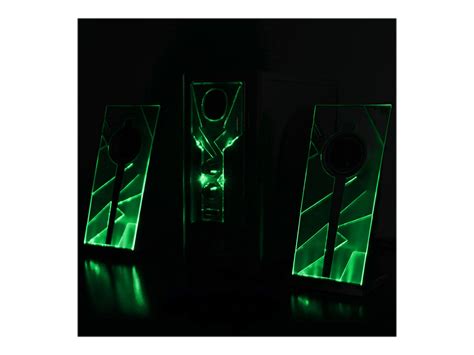 Gogroove Basspulse Computer Speakers Stereo Sound System With Green Led