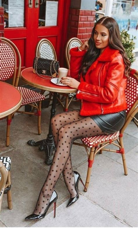skirt leather black leather skirts red leather jacket black tankini nylons and pantyhose