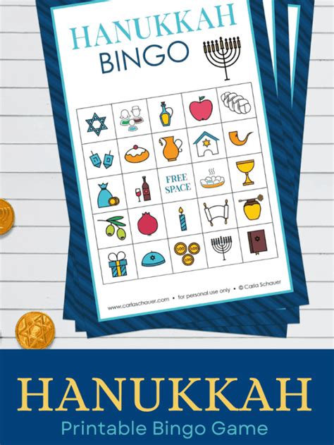 Printable Hanukkah Bingo Cards Story Carla Schauer Designs