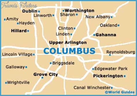 Columbus Map Tourist Attractions Travelsfinderscom