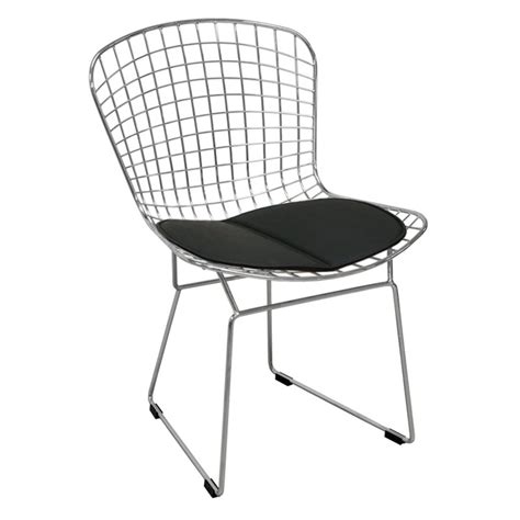 Mod Made Chrome Wire Dining Side Chair Black Wire Dining Chairs Dining