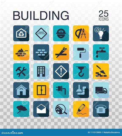 Flat Construction Icons Web Icons Building Construction And Home