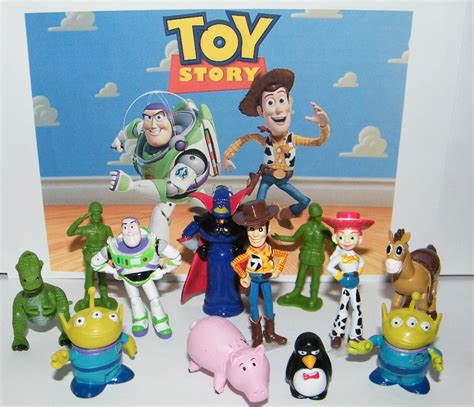 Preston Disney Toy Story Deluxe Mini Figure Set Of 12 With Buzz Woody Wheezy Aliens Soliders